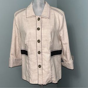 KENAR Linen Cotten blend Blazer women’s size XL office wear NWT business casual